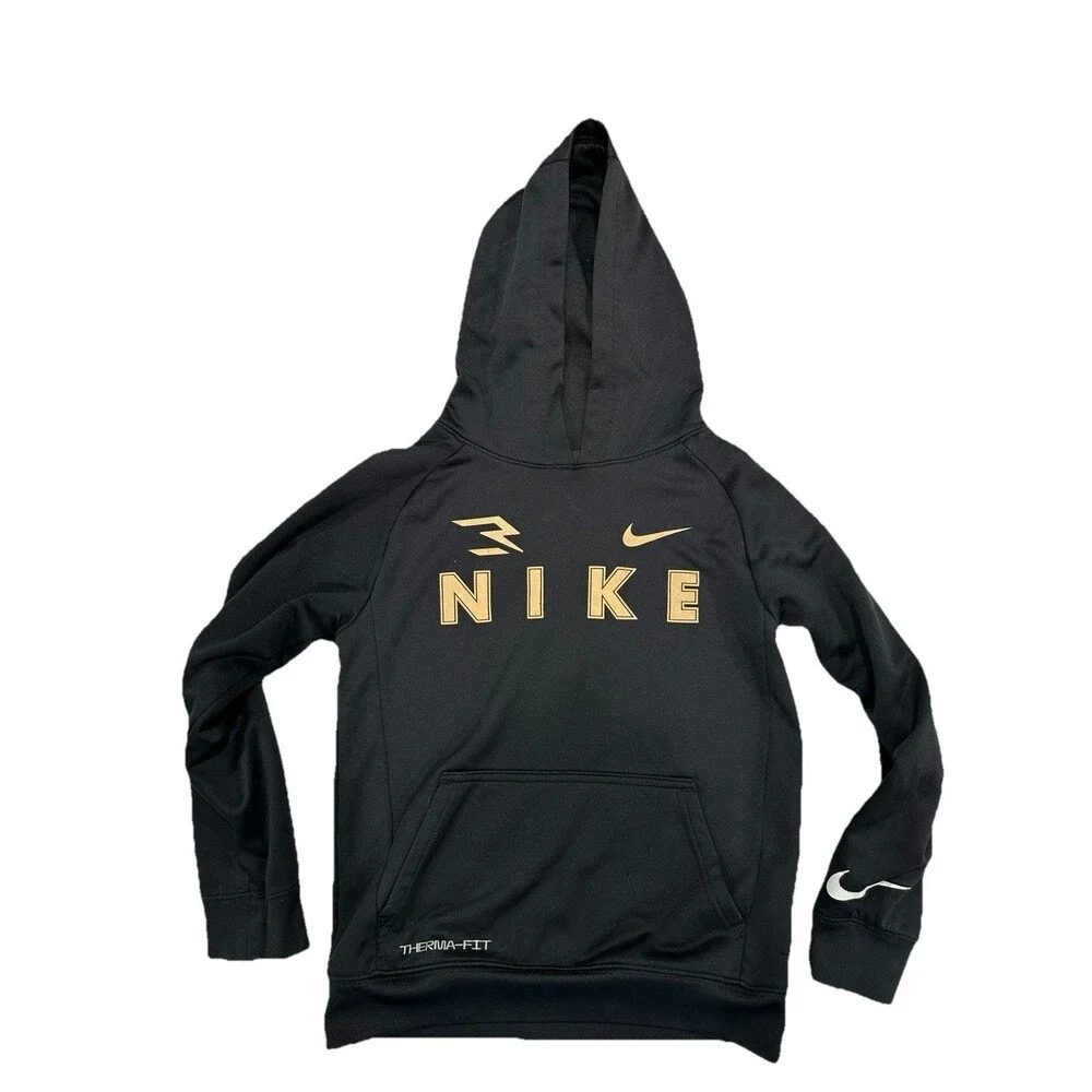 Nike Youth Small Black Gold 3Brand By Russell Wilson Thermafit Hoodie